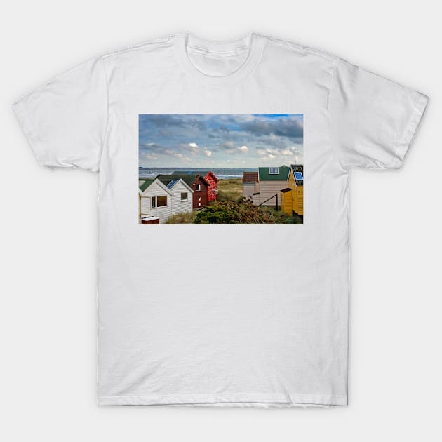 Hengistbury Head Beach Huts Bournemouth Dorset T-Shirt by AndyEvansPhotos